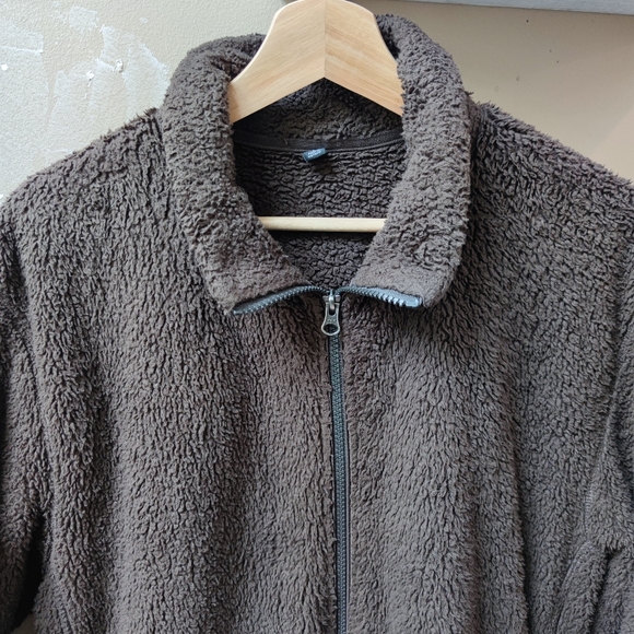 UNIQLO 2019 Fluffy Yarn Fleece Full-zip Jacket Dark Brown L size - Picture 7 of 12